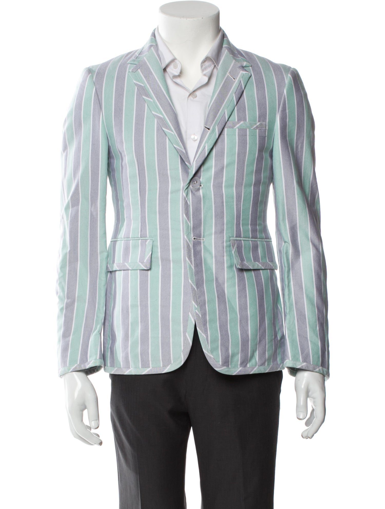 Thom Browne Striped Grosgrain Trim Blazer